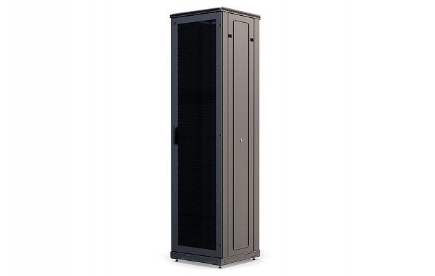 CCD ShT-NP-M-47U-800-800-P-Ch  19", 47U (800x800) Floor Mount Telecommunication Cabinet, Perforated Front Door, Black внешний вид 1