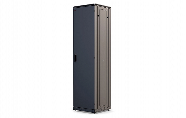 Шкаф телекоммуникационный напольный 19", 47U (600x600), ШТ-НП-М-47U-600-600-М-Ч, передняя дверь металл, черный ССД внешний вид 1