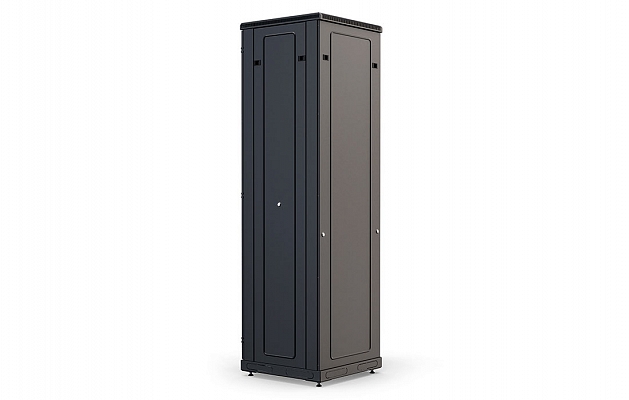 Шкаф телекоммуникационный напольный 19", 42U(800x800), ШТ-НП-М-42U-800-800-М-Ч, передняя дверь металл, черный ССД внешний вид 6