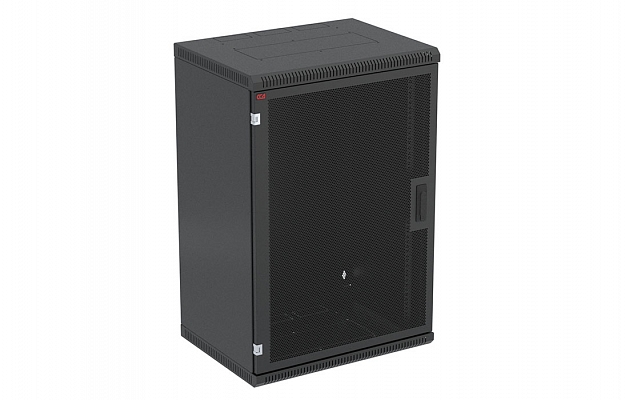 CCD ShT-NSr-18U-600-450-P-Ch  19", 18U (600x450) Wall Mount Dismountable Telecommunication Cabinet, Perforated Door, Black внешний вид 1