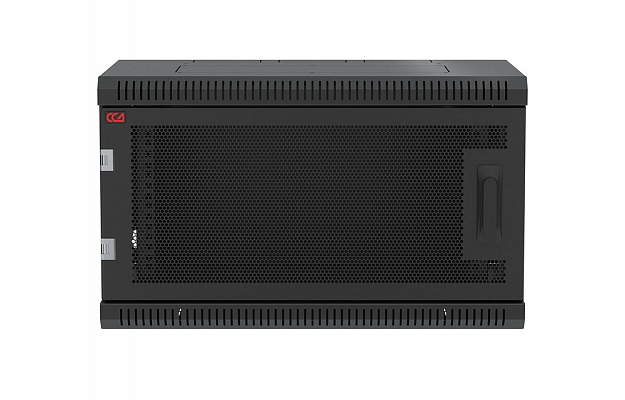Шкаф телекоммуникационный настенный разборный черный 19”,6U(600x550), ШТ-НСр-6U-600-550-П-Ч дверь перфорированная ССД внешний вид 2