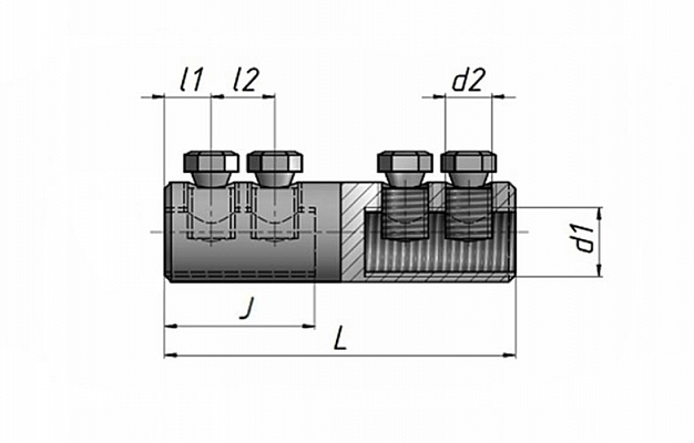4SB-2 Straight Shearbolt Connector (70-120 mm²) внешний вид 3