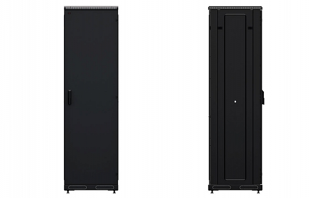 Шкаф телекоммуникационный напольный 19", 42U(600x800), ШТ-НП-М-42U-600-800-М-Ч, передняя дверь металл, черный ССД внешний вид 3
