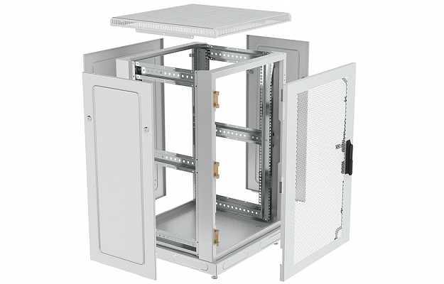 Шкаф телекоммуникационный напольный 19",24U(600x1000), ШТ-НП-24U-600-1000-П, передняя дверь перфорированная ССД внешний вид 9