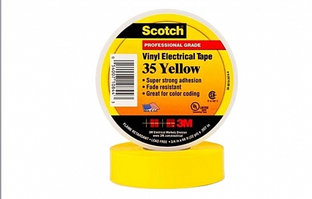Scotch 35 Лента изоляционная желтая 19мм 20м