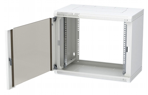 Шкаф телекоммуникационный настенный разборный 19”,9U(600x350), ШТ-НСр-9U-600-350-С дверь стекло ССД внешний вид 3