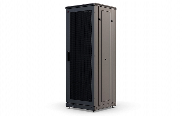 Шкаф телекоммуникационный напольный 19", 27U(600x600), ШТ-НП-М-27U-600-600-П-Ч, передняя дверь перфорация, черный ССД внешний вид 1