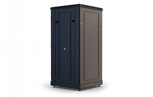 Шкаф телекоммуникационный напольный 19", 24U(600x800), ШТ-НП-М-24U-600-800-М-Ч, передняя дверь металл, черный ССД внешний вид 6