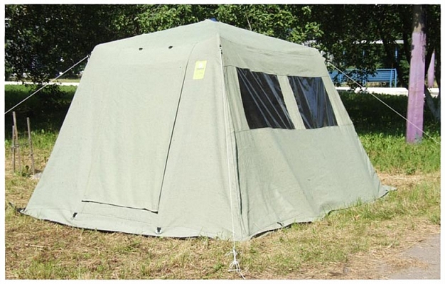 KABELSHCHIK Tent 2.31x2.88x1.63m (WxDxH), green tarpaulin внешний вид 4