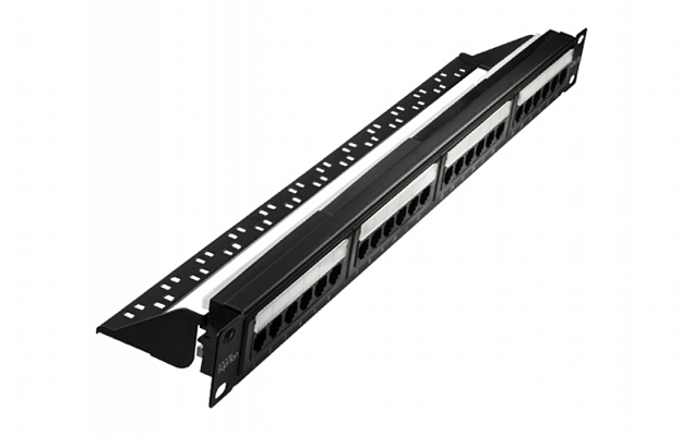 10-0403 SUPRLAN Патч-панель 19", 24хRJ-45, UTP, 5e, 1U внешний вид 2