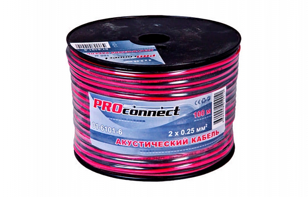 01-6204-6 Кабель акустический PROconnect 2х0,75 мм?, прозрачный BLUELINE, бухта 100 м внешний вид 1