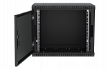 Шкаф телекоммуникационный настенный разборный черный 19”,9U(600x350), ШТ-НСр-9U-600-350-П-Ч дверь перфорированная ССД внешний вид 3