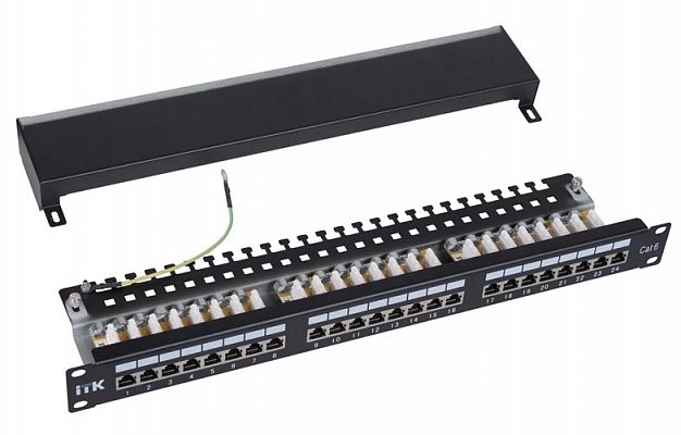 PP24-1UC6S-D05 ITK 1U патч-панель кат.6 STP, 24 порта (Dual), с кабельным органайзером внешний вид 2