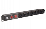 PH13-7D3 ITK Power Distribution Unit, 7 C14 Outlets, LED Switch, Surge Protection, German Plug