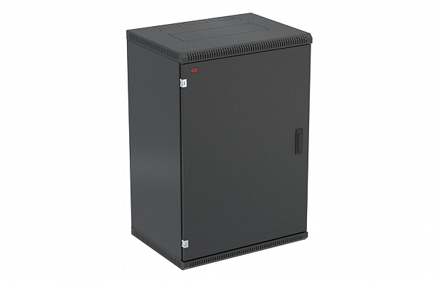 CCD ShT-NSr-18U-600-350-M-Ch  19", 18U (600x350) Wall Mount Dismountable Telecommunication Cabinet, Metal Door, Black внешний вид 1