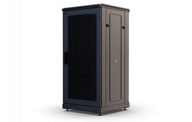 CCD ShT-NP-M-24U-600-600-P-Ch  19", 24U (600x600) Floor Mount Telecommunication Cabinet, Perforated Front Door, Black внешний вид 1