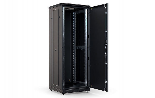 CCD ShT-NP-M-27U-600-1000-M-Ch  19", 27U (600x1000) Floor Mount Telecommunication Cabinet, Metal Front Door, Black внешний вид 4