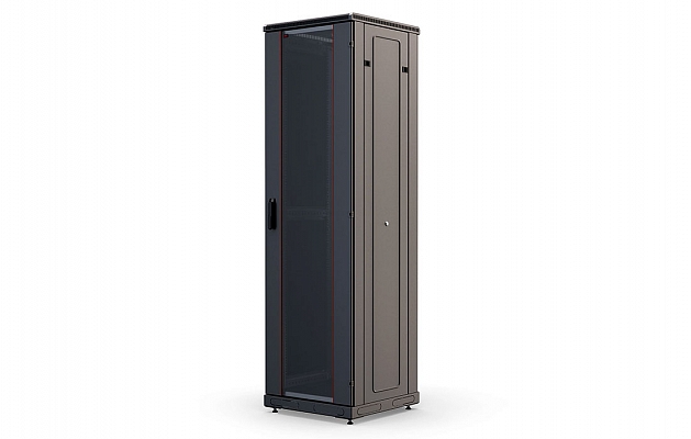 Шкаф телекоммуникационный напольный 19",42U(600x800), ШТ-НП-М-42U-600-800-С-Ч, передняя дверь стекло, цвет черный ССД внешний вид 1