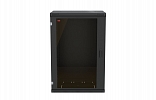 Шкаф телекоммуникационный настенный разборный черный 19”,18U(600x450), ШТ-НСр-18U-600-450-С-Ч дверь стекло ССД внешний вид 2