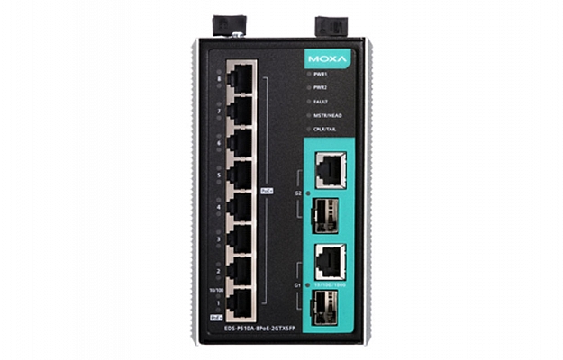 Moxa EDS-P510A-8PoE-2GTXSFP-T Switch внешний вид 2