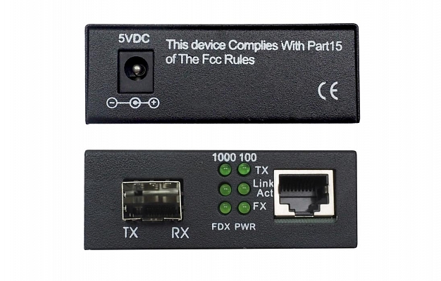 10/100/1000-Base-T/1000Base-FX Media Converter, SFP Port внешний вид 4