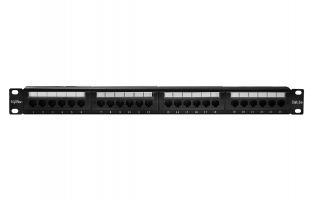 10-0403 SUPRLAN Патч-панель 19", 24хRJ-45, UTP, 5e, 1U внешний вид 3