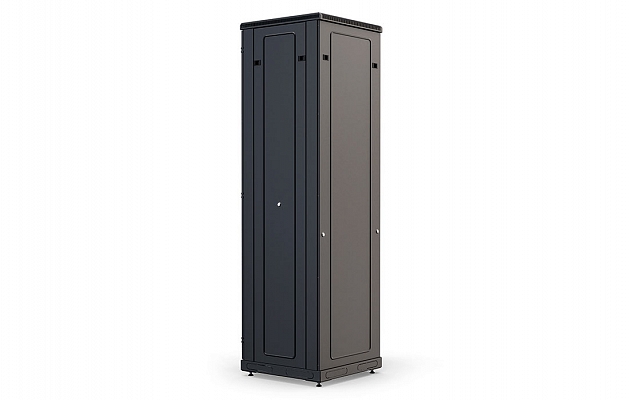 CCD ShT-NP-M-42U-600-1000-S-Ch  19", 42U (600x1000) Floor Mount Telecommunication Cabinet, Glass Front Door, Black внешний вид 6