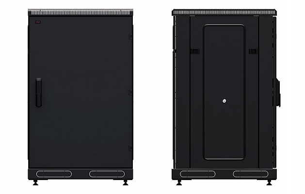 Шкаф телекоммуникационный напольный 19",18U(600x1000), ШТ-НП-М-18U-600-1000-М-Ч, передняя дверь металл, черный ССД внешний вид 3