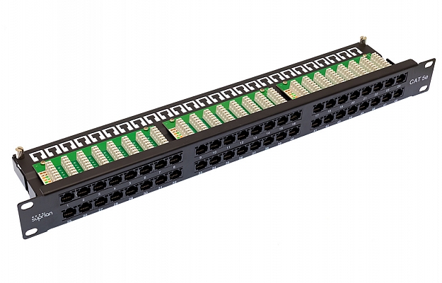 10-0406 SUPRLAN Патч-панель высокой плотности 19'. 48 портов RJ-45. UTP. Cat.5e. 1U 