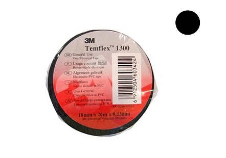 Temflex 1300 Лента изоляционная чёрная 15мм 10м