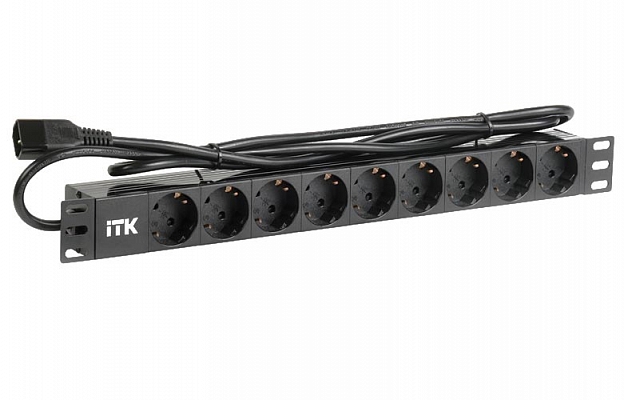 PH22-9D2 ITK Power Distribution Unit, 9 C14 Outlets, 1U, 2m Cord, German Plug, Aluminum