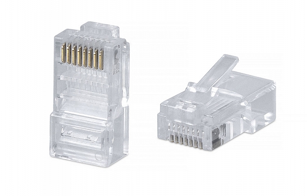 WRline WR-8P8C-C5E Коннектор RJ-45 под витую пару, категория 5e, неэкранированный, универсальный (100 шт в упак.) внешний вид 1