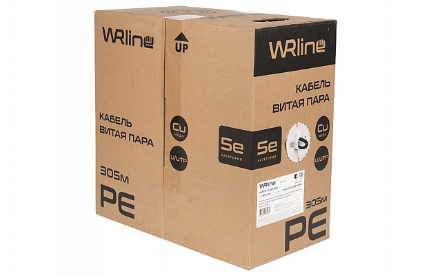 WRline WR-UTP-4P-C5E-PE-BK Кабель витая пара, неэкранированный U/UTP, категория 5e, 4 пары (0,50 мм), одножильный, внешний, PE, черный, 305 м внешний вид 4