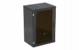 CCD ShT-NSr-18U-600-450-S-Ch  19", 18U (600x450) Wall Mount Dismountable Telecommunication Cabinet, Glass Door, Black внешний вид 1