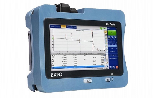 EXFO MAX-730C-SM8-XX SM OTDR, Port 1: 1310/1550 nm, 39/38 dB, Port 2: live 1650 nm, 39 dB
