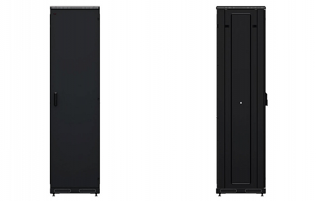 Шкаф телекоммуникационный напольный 19", 47U (800x1000), ШТ-НП-М-47U-800-1000-М-Ч, передняя дверь металл, черный ССД внешний вид 3