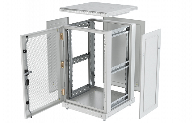 CCD ShT-NP-24U-600-1000-P  19", 24U (600x1000) Floor Mount Telecommunication Cabinet, Perforated Front Door внешний вид 8