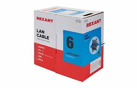 REXANT UTP 4PR 23AWG, CAT6 (бухта 305 м)