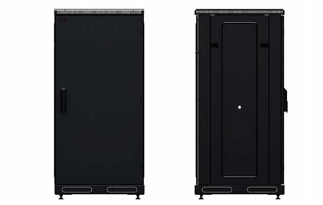 CCD ShT-NP-M-24U-600-800-M-Ch  19", 24U (600x800) Floor Mount Telecommunication Cabinet, Metal Front Door, Black внешний вид 3