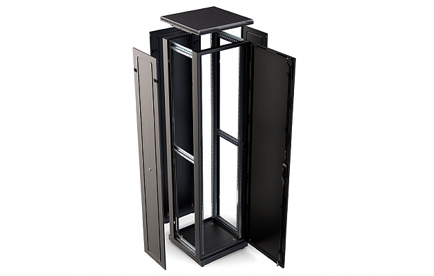 CCD ShT-NP-M-47U-800-800-M-Ch  19", 47U (800x800) Floor Mount Telecommunication Cabinet, Metal Front Door, Black внешний вид 2