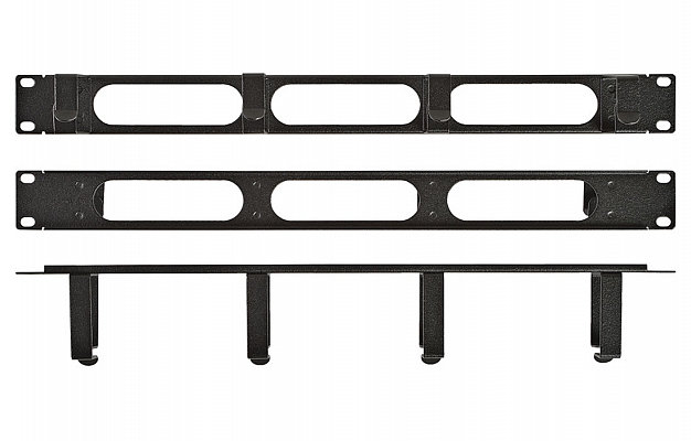 CCD OKO-19"-1U Horizontal Cable Organizer with Pass-Through Holes, Black (4 rings) внешний вид 4