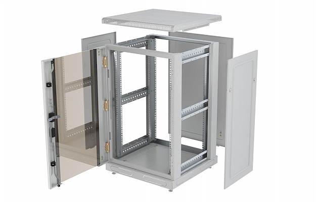 Шкаф телекоммуникационный напольный 19",24U(600x600), ШТ-НП-24U-600-600-С, передняя дверь стекло ССД внешний вид 8