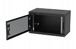 Шкаф телекоммуникационный настенный разборный черный 19”,6U(600x350), ШТ-НСр-6U-600-350-П-Ч дверь перфорированная ССД внешний вид 2