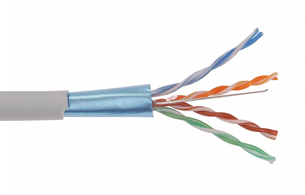 LC1-C5E04-321 ITK Кабель связи витая пара F/UTP, кат.5E 4x2х24AWG solid, LSZH, 305м, серый