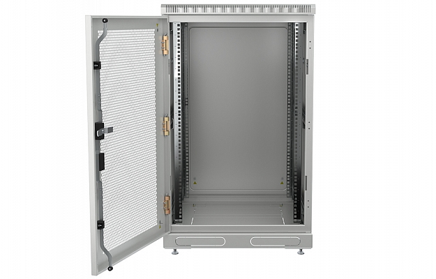 Шкаф телекоммуникационный напольный 19",24U(600x600), ШТ-НП-24U-600-600-П, передняя дверь перф ССД внешний вид 2