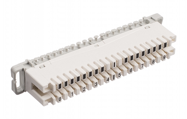Плинт ПВТ-10Р Эконом, LSA plus,10 пар неразмыкаемые контакты 0...9 внешний вид 2