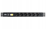 PH21-6D3 ITK PDU 6 роз. нем. ст. с автом.10А 1U, вх.С14 без каб. чер. внешний вид 2