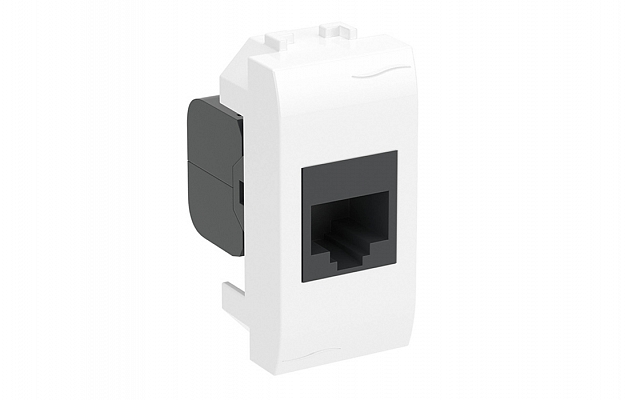 76654B Комп.роз. RJ45 кат.5e, Brava, белая, 1мод внешний вид 1
