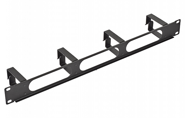 CCD OKO-19"-1U Horizontal Cable Organizer with Pass-Through Holes, Black (4 rings) внешний вид 3