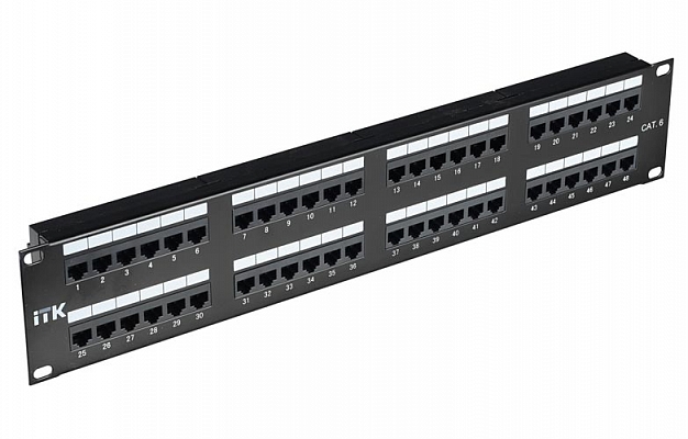 PP48-2UC6U-D05-1 ITK 2U 6 Category UTP Patch Panel, 48 Ports (Dual), w/Cable Organizer  внешний вид 1
